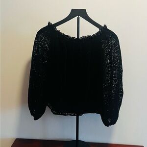 Express Black Lace Blouse